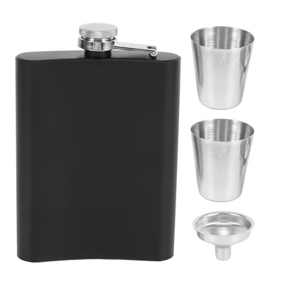 Flachmann Set, 8 Oz Flachmann mit Trichter und 2 kleinen Gläsern tragbar 8101