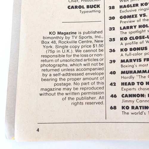 KO Magazine Feb 1981 Boxing MUHAMMAD ALI Cover w/ Thomas Hitman Hearns Poster #2 - 画像5/12