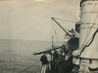 WW1 German RPPC Operation Albion 1917 Torpedo Loading Imperial Navy Photo