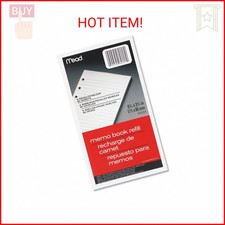 Mead 6-Ring Memo Book Refill, College Rule, 6HP, 6-3/4" x 3-3/4", 80 Sheets, Whi