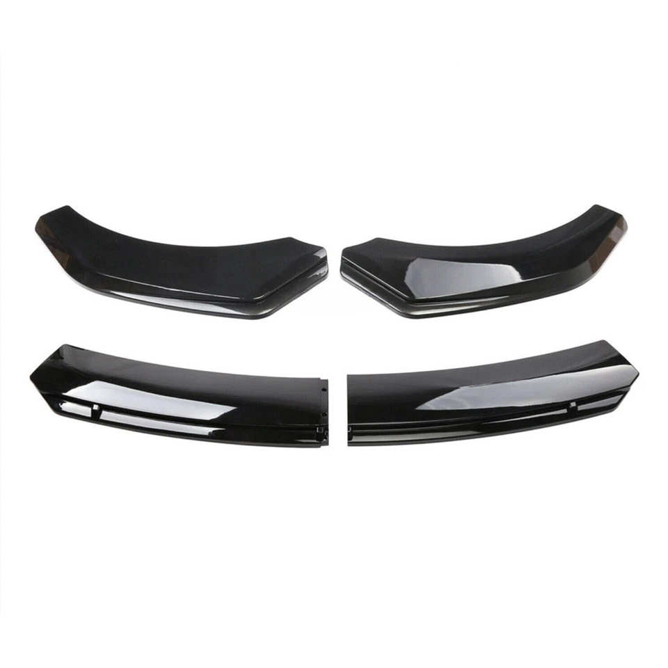 For Mercedes Benz Front Bumper Lip Spoiler With Strut Rods Gloss Black Body Kits - Imagem 3 de 4