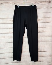 Eileen Fisher Women's Black Stretch Ponte Knit Ankle Pants Size M Quiet Luxury