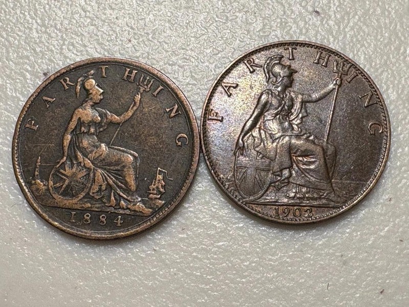 Great Britain 1884, 1902 Farthing VF/XF Condition SKU#38510