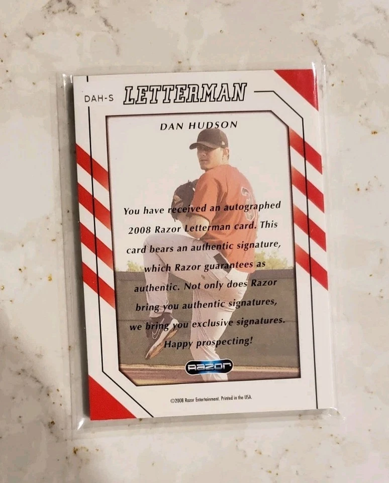 2008 Razor Letterman Daniel Hudson Chicago White Sox Auto Jumbo Relic RC - Image 2 of 2