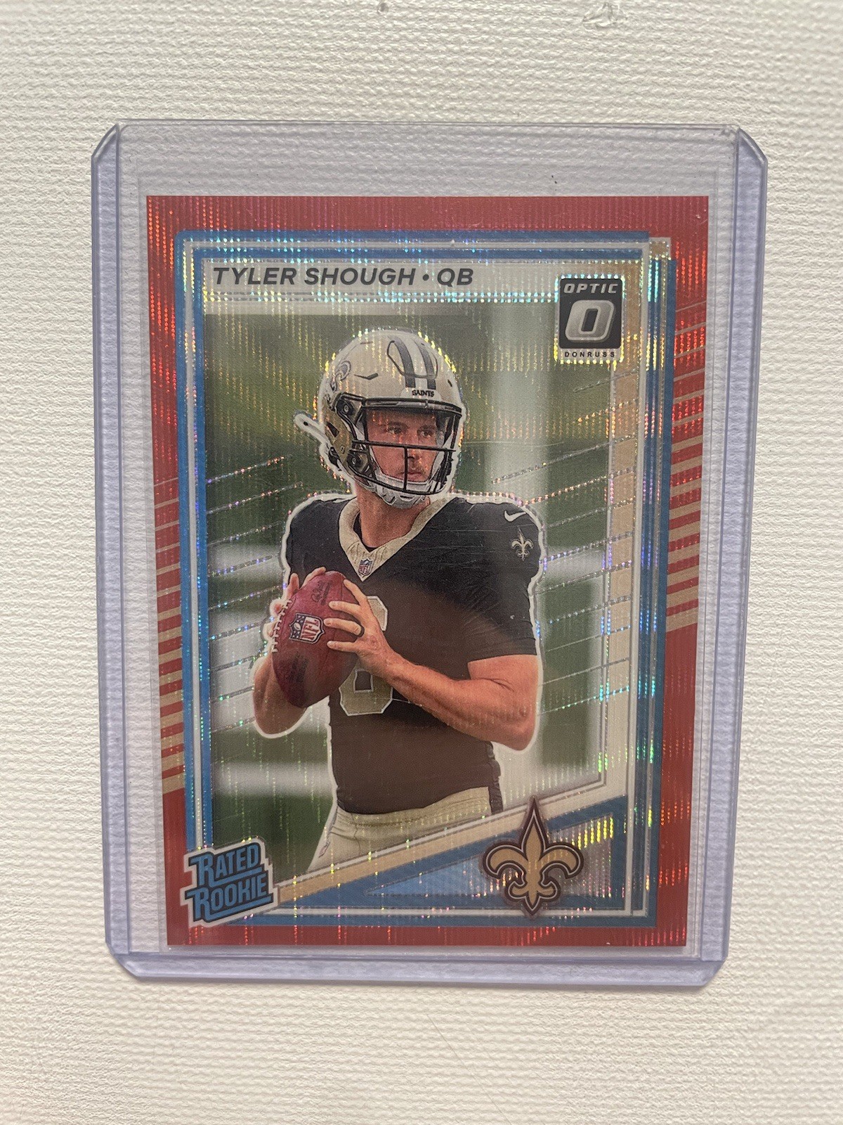 2025 Panini Donruss - Rated Rookie Tyler Shough #304 Optic Preview Red Wave  