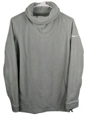 Nike Dri Fit Sweatshirt Womens M Gray Fleece Cowl Neck Long Sleeve Active Soft