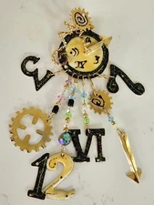LUNCH AT THE RITZ, NEW YEARS EVE IN THE CITY PENDANT/PIN 1990'S VTG ENAMELED 5"