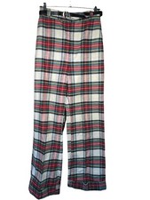 Vintage TIME and PLACE Pants 70  s Wide Leg High Waist Plaid Hippie Disco Bells