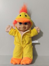 Vintage 8" Russ Troll Plush Yellow Chick Duck Suit Costume