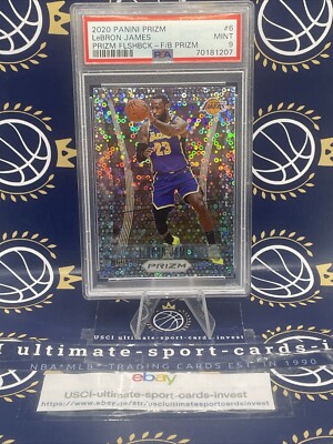   2020 PANINI PRIZM PRIZM FLASHBACK FAST BREAK PRIZM #6 LEBRON JAMES PSA 9 