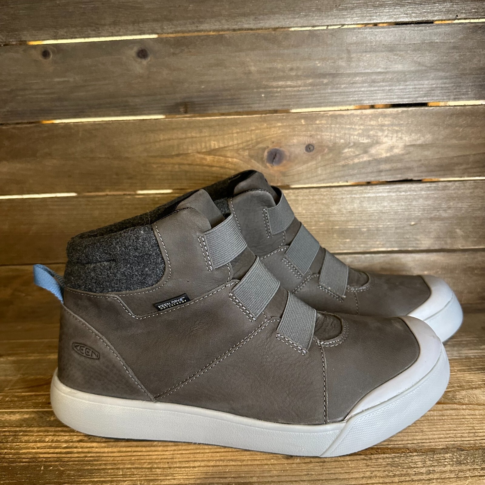 Nuove scarpe sneakers donna Keen Elle grigio medio pelle isolate impermeabili 10 M