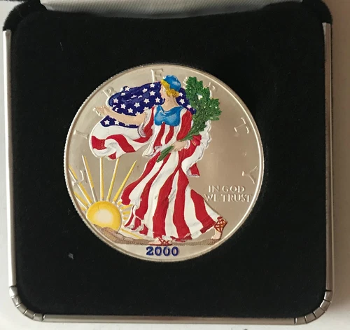 2000 HAND PAINTED -1 Ounce American Silver Eagle-Uncirculated         #1335