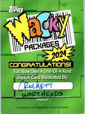 2024 WACKY PACKAGES ARTIST SKETCH CARD WARTHEADS by Steve Crockett