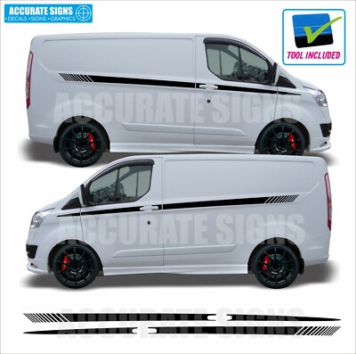 Aufkleber für SWB Ford Transit Custom Streifen Tourneo Vinyl Grafik Seitenaufkleber
