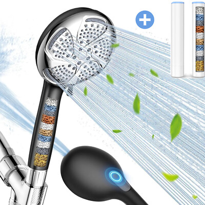 Shower Head with Handheld, High Pressure Showerhead with Filters for Hard Water
