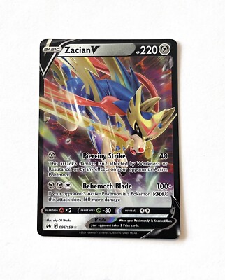 Zacian V 095/159 Holo Ultra Rare Crown Zenith Pokemon Card NM | eBay