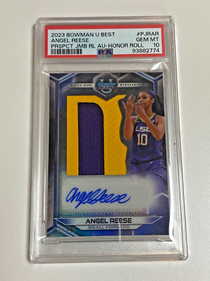2023 Bowman University Best Jumbo Relic /49 Angel Reese Auto PSA 10 POP 5