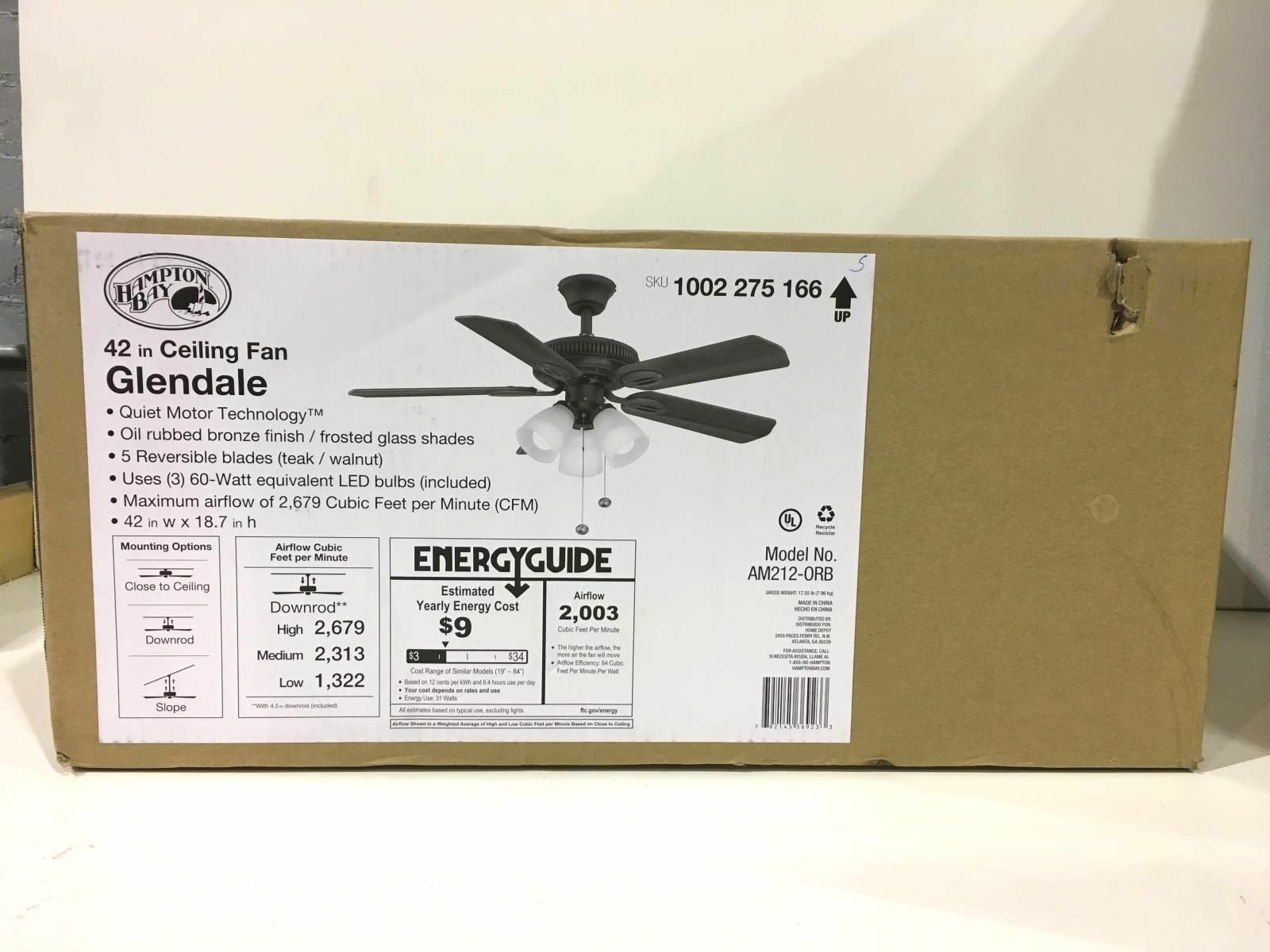 Hampton Bay Farmington 52 Oil Rubbed Bronze Ceiling Fan B552qi