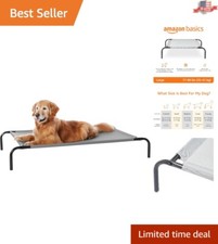 Chic Grey Elevated Dog Bed for Large Breeds - Keeps Pets Cool  Comfortable