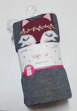 Capelli Kids NY 2 Pairs Sweater Tights Grey/Black, Size: S/M