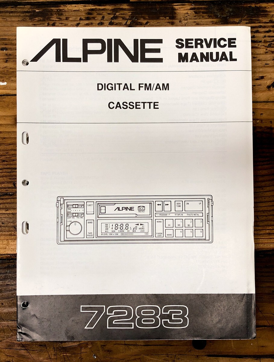 Alpine Model 7283 Car Stereo Service Manual *Original* | eBay