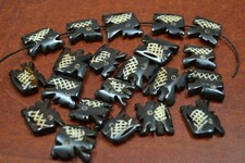 20 PCS BROWN CARVED ELEPHANT BUFFALO BONE BEADING BEADS 3/4" 750