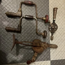 Lot of Vintage  Hand Drills; Inc Stanley, Vaughn Bushnell, Gernany , Etc.
