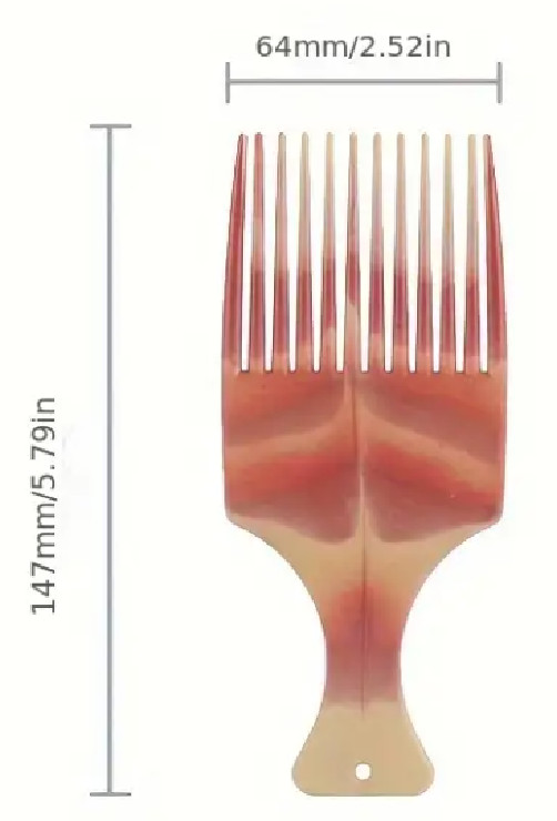 Afro Hair Lift Comb Pick Pik Wide Tooth Pocket Brush