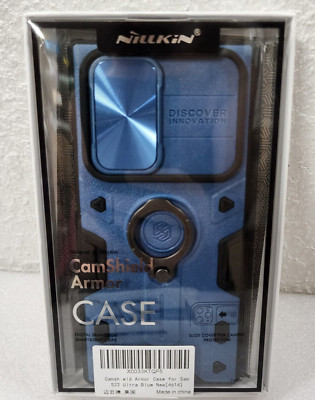 Nillkin CamShield Armor Case For Samsung S22 Ultra with Camera Protection, Blue