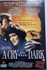 ORIGINAL VIDEO STORE POSTER - A CRY IN THE DARK 27&rdquo; X 18&rdquo; MERYL STREEP VGC RARE