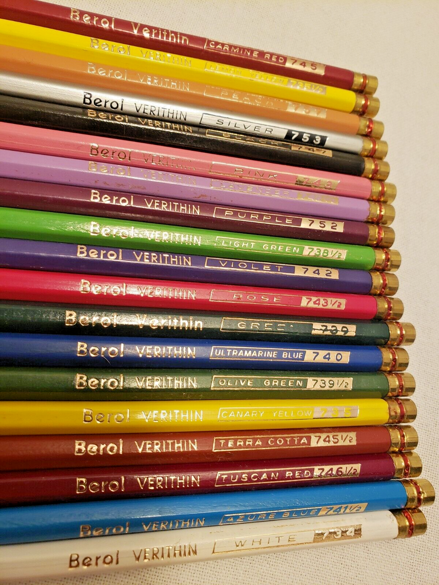BEROL VERITHIN LEAD ART PENCILS - SET OF 24 COLORED PENCILS - 731