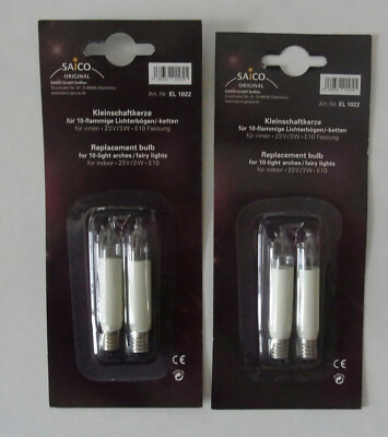 Schaftkerzen 23 V 3W E10 für Lichterbögen Lichterketten  Saico EL1022  2x2 St.