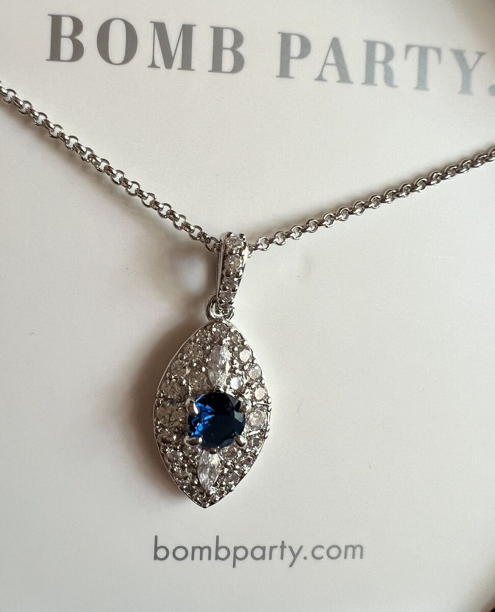 BOMB PARTY Necklace Call it a crush RBP3992 Sapphire/Rhodium