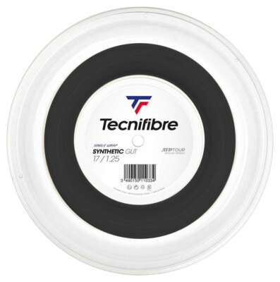 Tecnifibre SYNTHETIC GUT Tennis Squash Saite - 1,25mm/17G - 200m Rolle - Schwarz