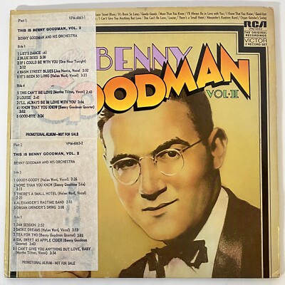 This Is Benny Goodman Vol 2 1972 LP Promo Vinyl Record Gatefold Mono VPM-6063