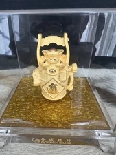 24K Yellow Gold Plated Chinese Feng Shui Wealth Yuanbao Treasure Bowl Statue