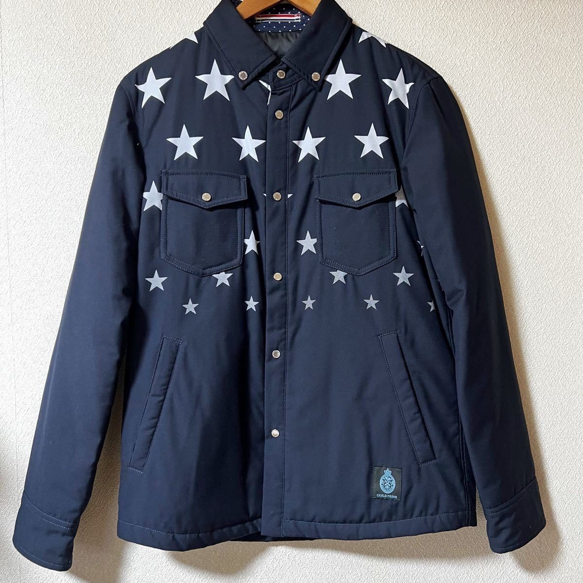 GUILD PRIME shirt down jacket star pattern M size - image 2