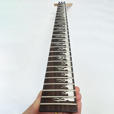 25.5 Inch 24-Fret Electric Guitar Neck, Maple Wood, Rosewood Fretboard, Flame In