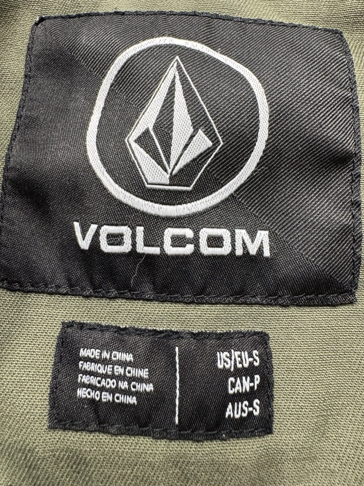 Volcom Warren Full Zip Hooded Utility Jacket Mens Sz Small ArmyGreen image 7