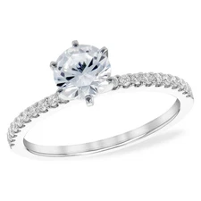 Diamond SEMI Ring in White Gold With Diamonds | 0.16 ct