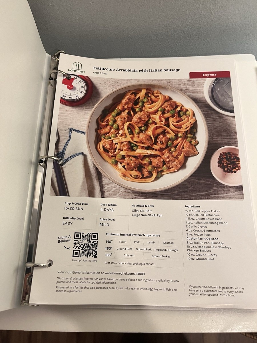 hello fresh recipe card binder Home Chef Binder & Hello Fresh Recipe Cards Lot , Meal Prep For Cooking  Dinner