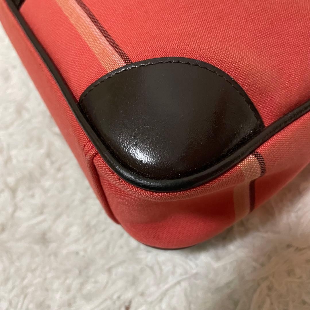 Burberry Blue Label One Shoulder Hobo Bag Red Leather Horse Logo Silver New thumbnail 15