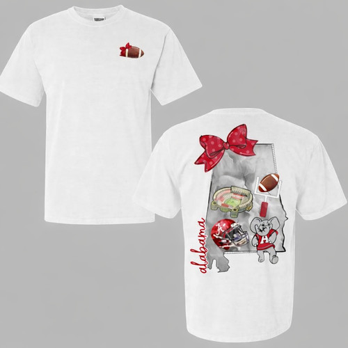 Alabama Football Doodle Sweatshirt Crimson Tide College Graphic Crewneck Pullove