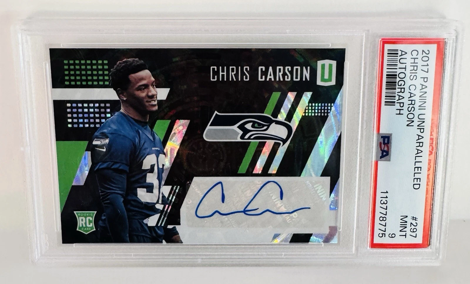 Chris Carson Panini Unparalleled #297 Autograph