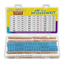 25 Values 2W Metal Film Resistor Kit from 1 Ohm to 1M Ohm 2 Watt 1% Resistors As