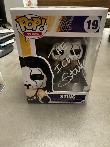 Sting Funko Pop WWE #19 Autograph w/ JSA COA W/The Icon Inscription  WCW AEW