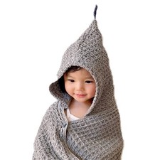 kontex Brera Hooded Bath Towel, Baby, Gray