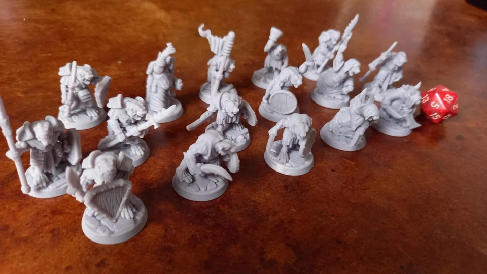 Lot 16 Figurines Hommes-Rats - JDR - Donjons & Dragons/Pathfinder - 28mm - Photo 2/3