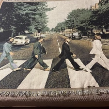 Beatles Abbey Road Tapestry Throw Blanket 2007 Apple Corps Limited Excellent Con
