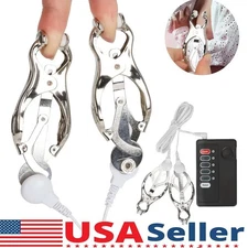 Shock Nipple Clamps Electric Breast Clip Clit Clamp Adult Women SM BDSM Toy